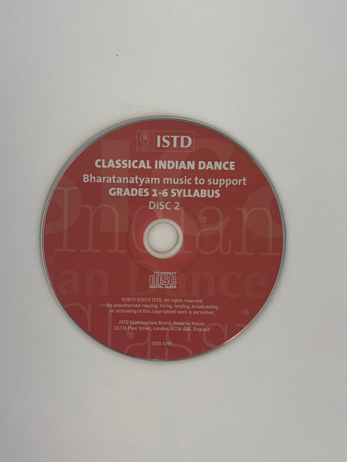 Classical Indian, Bharatanatyam music to support Grade1-6 Syllabus CD