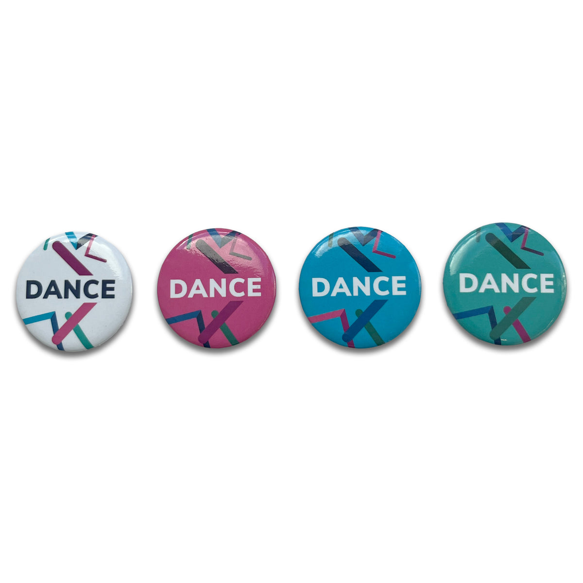 ISTD Button Badges - pack of four multi colour