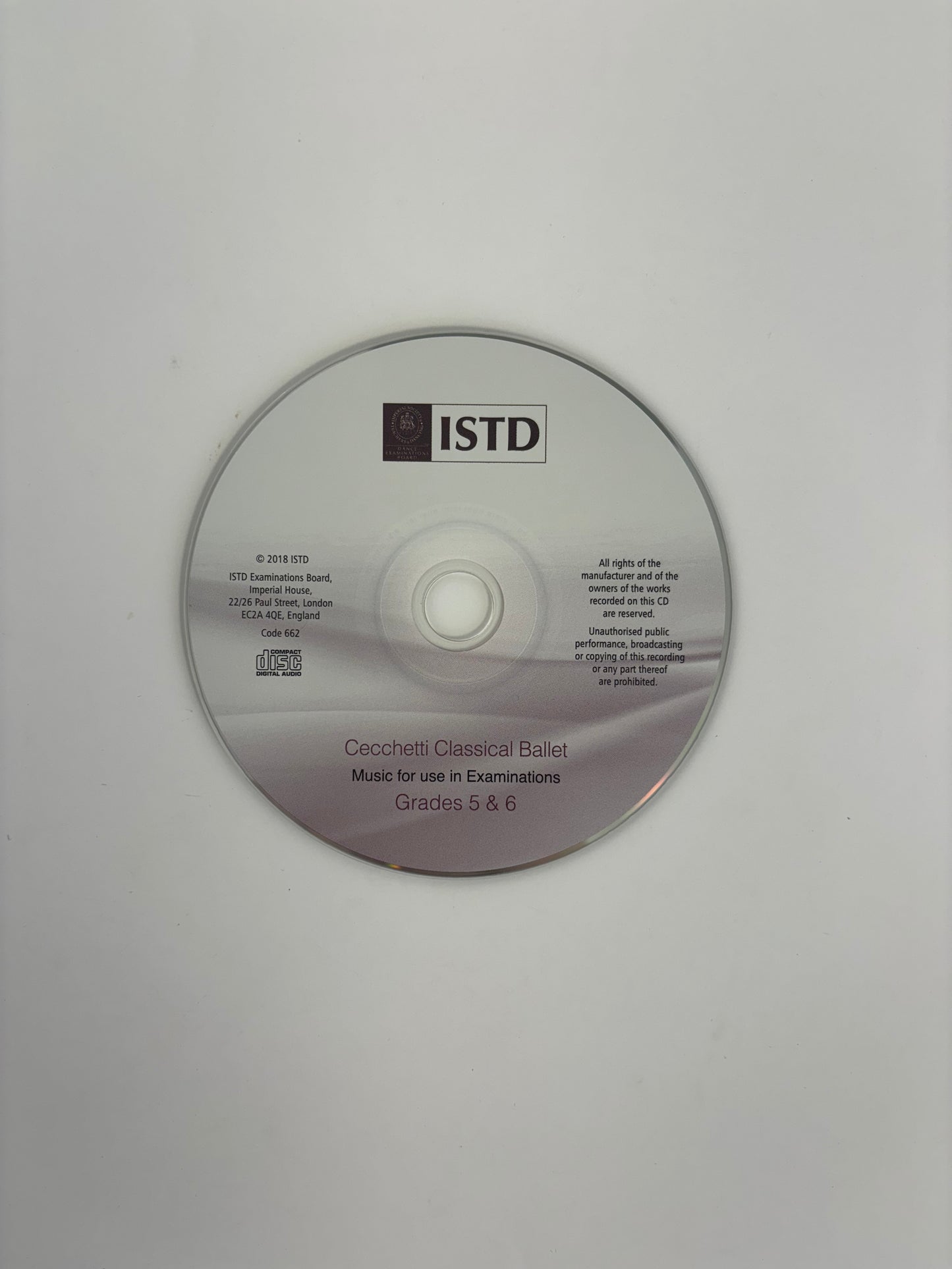 ISTD Cecchetti Classical Ballet Grade 5 Music CD