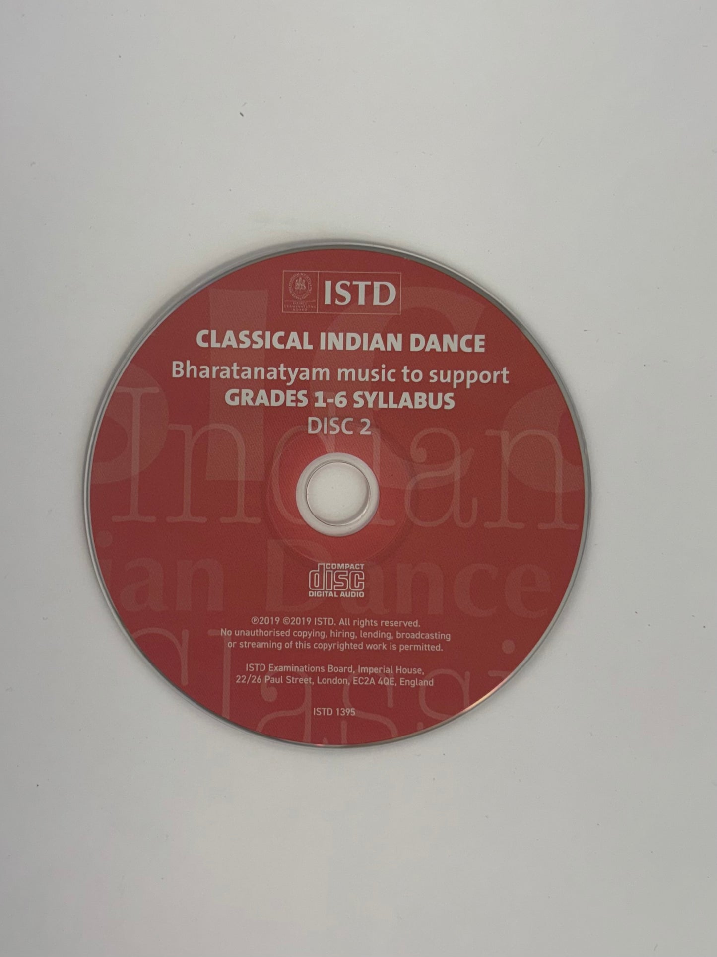 Classical Indian, Bharatanatyam music to support Grade1-6 Syllabus CD