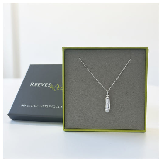 Sterling Silver Ballet Shoe Necklace