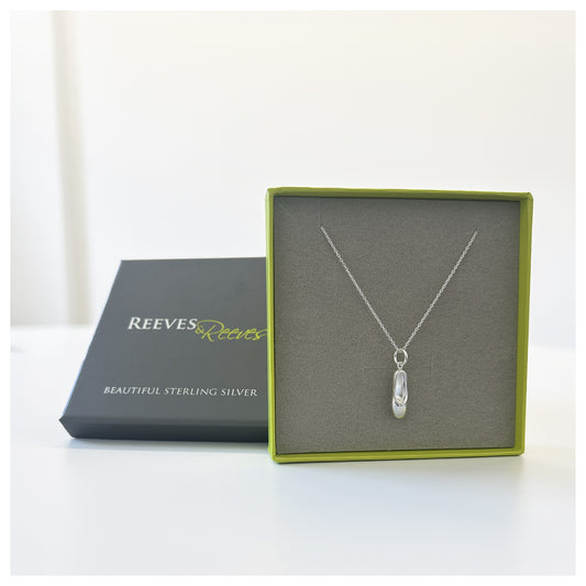 Sterling Silver Ballet Shoe Necklace